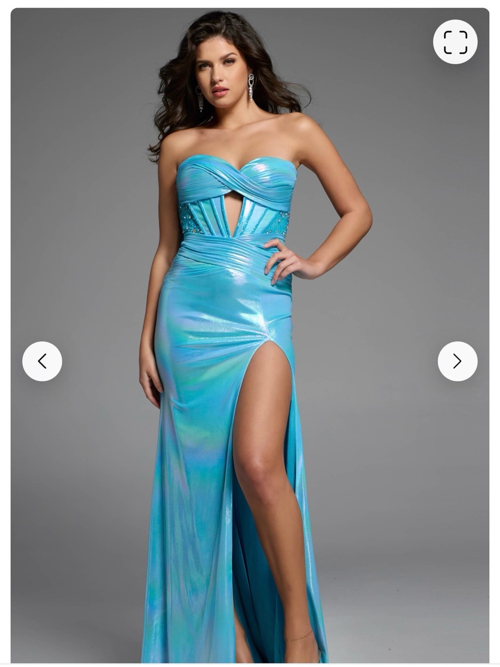Jovani D6030 Blue Crystal Corset Prom Gown Size 12 – New